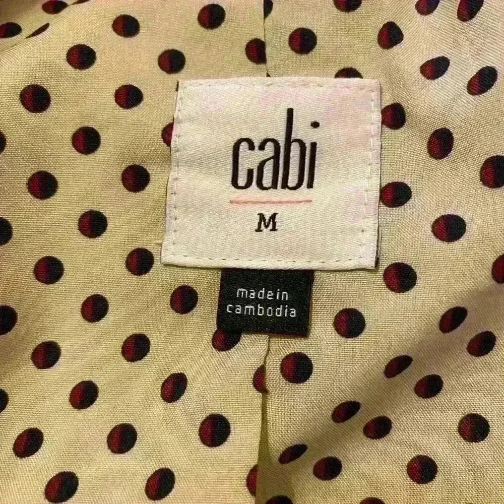 Cabi Regency oversized coat rust navy plaid fringe trim brass look buttons - Picture 9 of 9